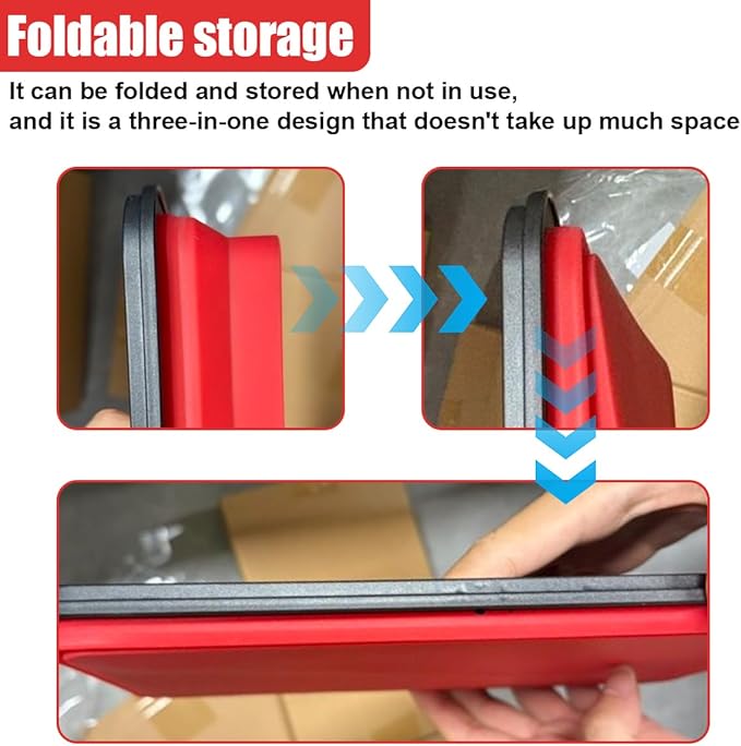 3PCS Collapsible Magnetic Parts Tray Set, Silicone Foldable Magnetic Tool Tray in 3 Different Size for Storage Organizer Screw Bolts Washers Nuts Pins & Other Small Metal Parts (Red)