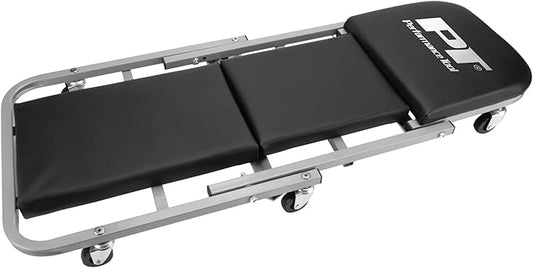 Performance Tool W85018 40-Inch Folding Creeper Rolling Seat, All-in-One Adjustable Roller Garage Chair, Lay Down or Sit, 330LBS Capacity Under Car Roller Creeper with 6 Swivel Casters