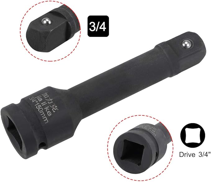 uxcell 3/4" Drive by 6" Impact Extension Bar for Use with Air Impact Wrenches, Breaker Bars, Ratchets, CR-MO Steel