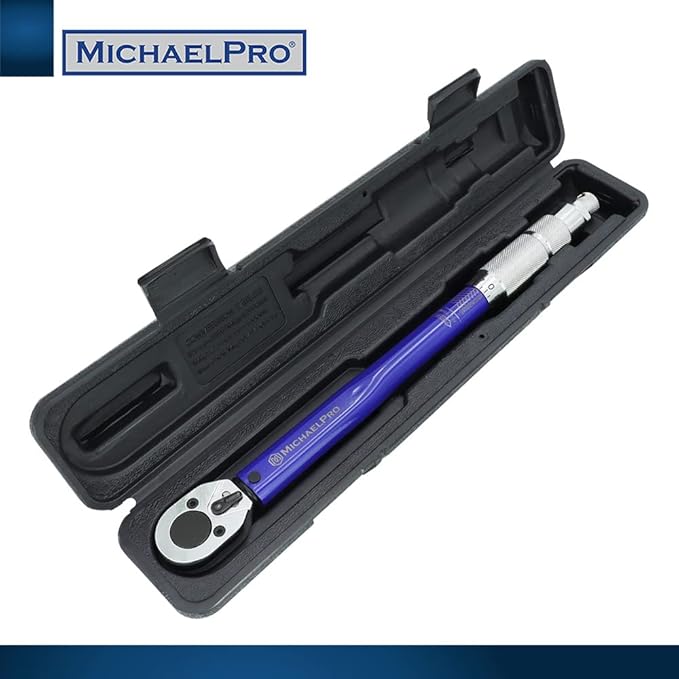 MichaelPro 3/8-Inch Drive Click Torque Wrench, 10–80 ft-lb – Dual Direction, ±4% Accuracy, Reversible Ratchet Head, Heavy Duty Steel Construction, Torque Wrench for Automotive & Mechanical Use