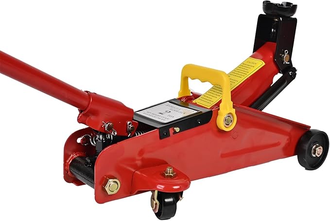 A A IN AA095 2 Ton Hydraulic Floor Jack,Low Profile Hydraulic Trolley Service/Floor Jack,Lifting Range 5.7"-13", Red