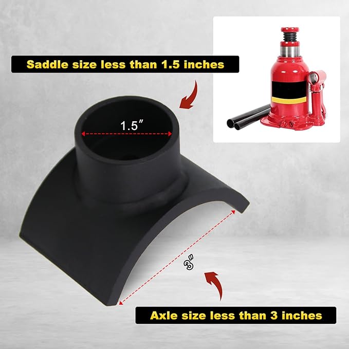 RYANSTAR RACING 3" Lifting Axle Saddle Axle Adapter Compatible with Hydraulic Jack Bottle Jack Floor Jack Made of Stell Black