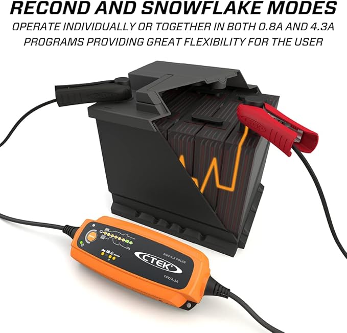 CTEK 56-958 MUS 4.3 Polar 12 Volt | Fully Automatic Extreme Climate 8 Step Battery Charger