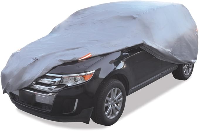 Motor Trend Safeguard Heavy Duty Car Cover for Vans & SUVs - Car Tarp Waterproof All Weather SUV, Sun Protection, UV Rain Snow Winter, Outdoor Reflective - Up to 185" Length