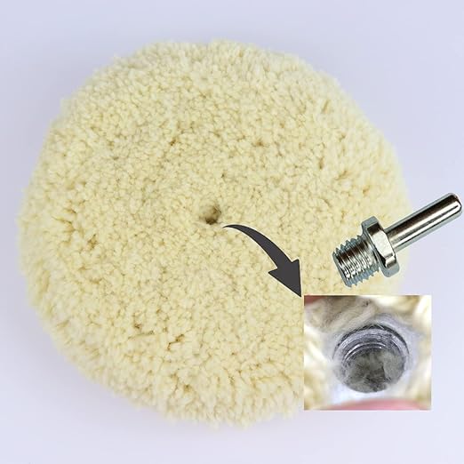Woolous Wool Buffing Pad 8 inch Double Sided, 100% Natural Wool Pads with 5/8-11 Thread for Buffing 2-Sided Compound, Polishing and Cutting for Cars, Boats, Trucks, RVs, Motorcycles & Metal Surfaces