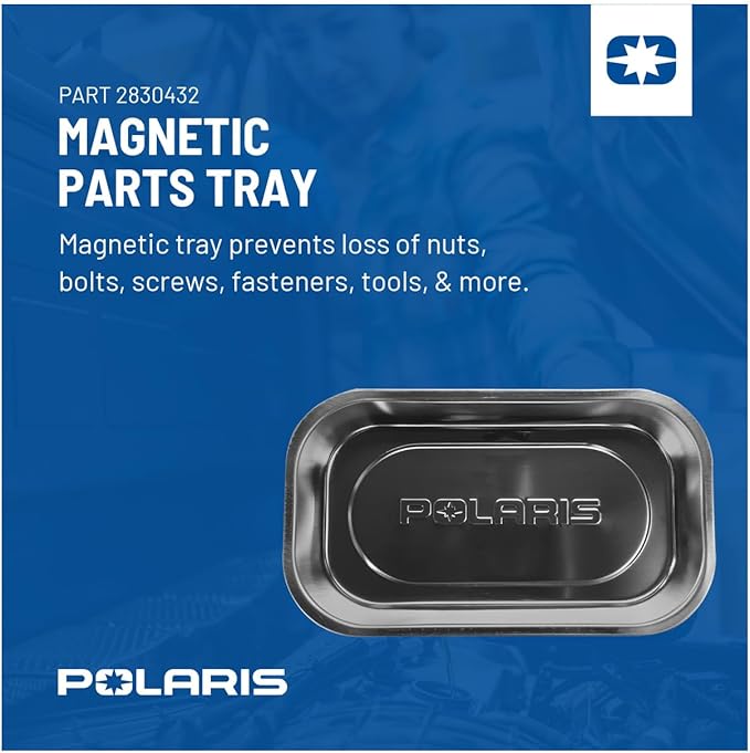 Polaris Rectangular Magnetic Parts Tray - Stainless Steel Tray for Automotive Parts and Tools - Non-Scratch, Corrosion Resistant Magnetic Tray - 2830432