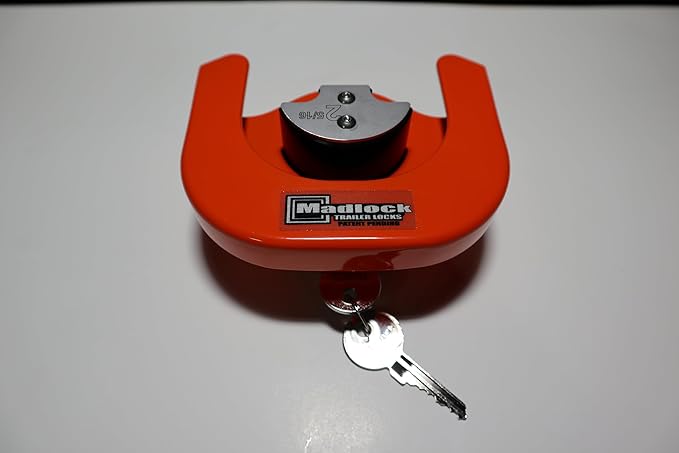 Madlock 2 5/16 Trailer Coupler Lock|Superior one Piece All-Metal Patented Design for Stamped Steel Trailer Ball couplers| Made in The USA