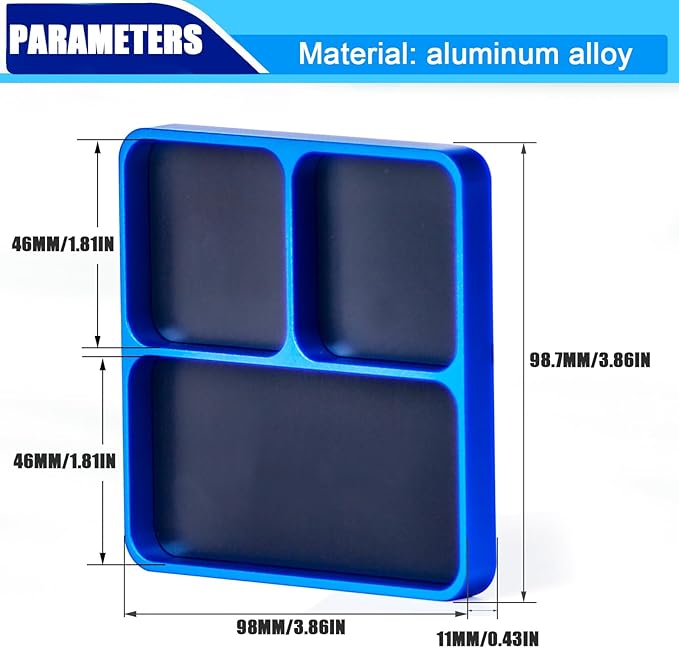 Magnetic Electronic Repair Screws and Parts Organizer Parts Tray Small Parts and Screws Holder for Organization Magnet Tool Tray Parts Holder for Screws, Sockets, Bolts, Pins, RC Car Boat Plane Phones