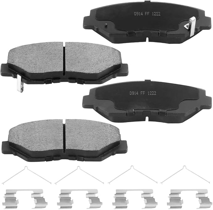 Front and Rear Front Brake Rotors + Ceramic Brake Pads Kit Replacement for 2003-2007 Honda Accord - Driver & Passenger Side - All Clips and Hardwares Included