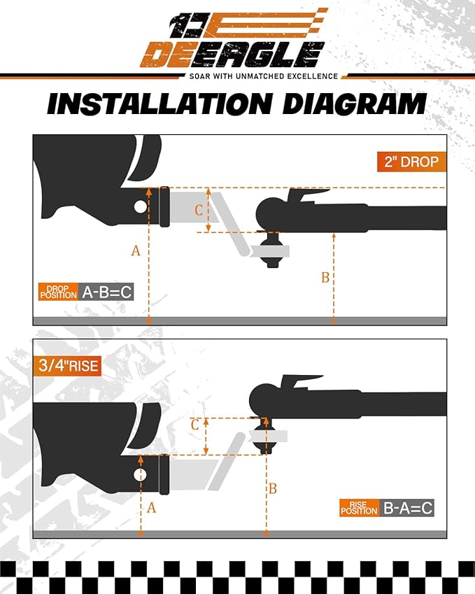 DEEAGLE 2 in Ball Hitch, Heavy Duty Steel Receiver Hitch with 3.5” Hitch Pin Lock, Fits 2 in Receiver, 7500lbs, 2 in Drop, Include Pin Lock