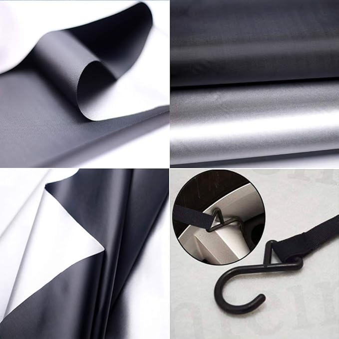 Half Car Cover All Weather Car Body Cover Sunshade Cover Snow Cover Waterproof Snowproof Universal 210D Oxford Fabric (Fit Small/Medium Size Pickup (Crew Cab))