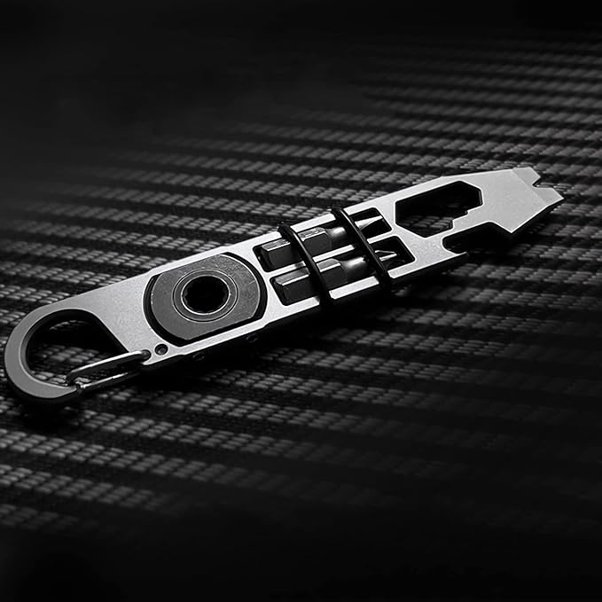 EDC Pry Bar,mighty bar,Titanium Keychain Multitool Tool,Can opener,Pocket Pry Bar with Wrench,Ratchet screwdrivers, Bottle Opener.