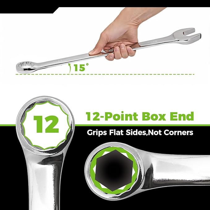 Large Wrench Set with Rolling Pouch, Metric, 5-Piece, 23mm, 24mm, 26mm, 27mm, 30mm, 12 Point, Chrome Vanadium Steel