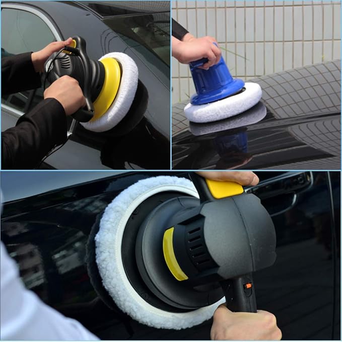 Car Polisher Pad Bonnet (5 to 6 Inch), 5Pcs Wool Polishing Bonnet Orbital Buffing Pad Cover Waxer Bonnet for Car Polisher