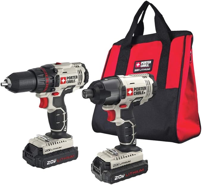 PORTER CABLE PCCK604L2 20V MAX 2-Tool Cordless Drill/Driver and Impact Driver Combo Kit