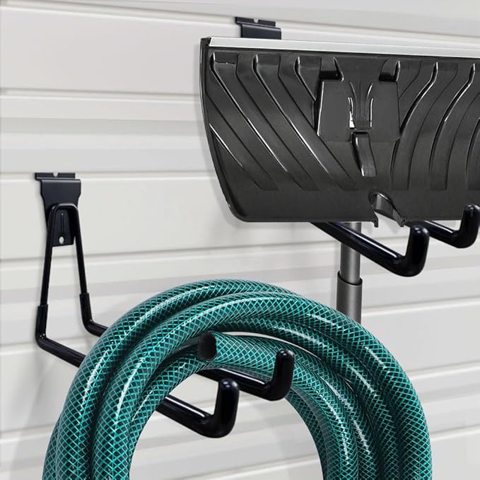 Slatwall Hooks Heavy Duty Slat Wall Accessories Garage Large U Hooks Storage Utility Hanging Hooks for Garage Organizers, Black(10 Pack)