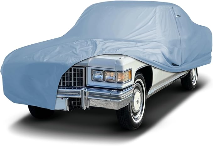 iCarCover Fits [1965-1976 Cadillac DeVille] Premium Custom Car Cover Waterproof All Weather Resistant Outdoor Indoor Sun Snow Storm UV Protection Form-Fit Padded Cover with Straps