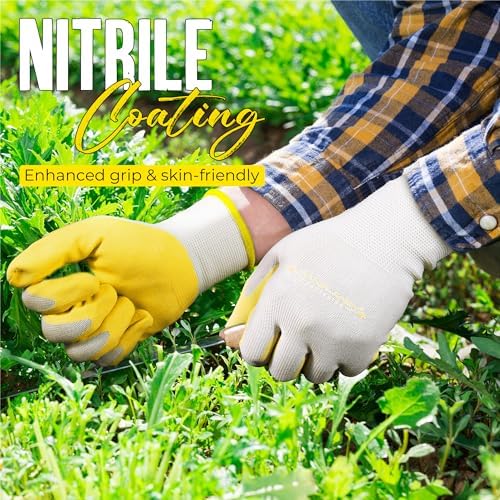 HANDLANDY 2/3/6 Pairs Womens Gardening Gloves, Garden Gloves for Women