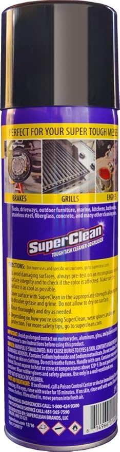 SuperClean Multi Surface All Purpose Gunk Remover Aerosol Degreaser, Biodegradable, 17oz by Super Clean