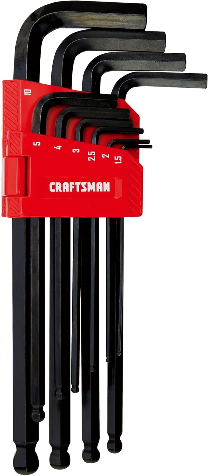 CRAFTSMAN Hex Key Allen Wrench Set with Ball-End, MM, 10 Piece (CMHT26029)