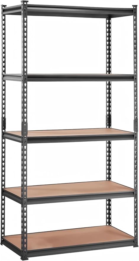 PeakPursuit Storage Shelving Unit, 5-Tier Adjustable Metal Storage Shelves, 36" L x 18" W x 72" H Heavy Duty Garage Storage Shelves for Kitchen Pantry Basement Bathroom Laundry