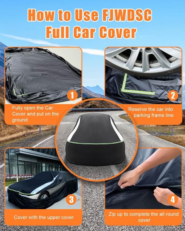 Full Enclosed SUV Car Cover Universal Fit Wrangler 4 Door/Grand Cherokee,Outback,BMW X5,Lexus RX350,Model y,Equinox,Edge,4Runner/Highlander,Pilot,Audi Q5,Infiniti QX50/55/70,Macan/Cayenne,MDX