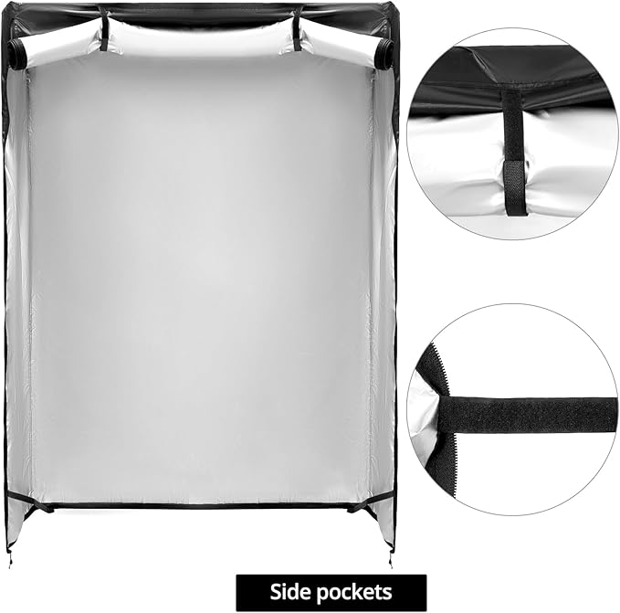 QWORK Shelf Units Cover, Heavy Duty Waterproof Wire Rack Cover for Shelf 48"x24"x 72"