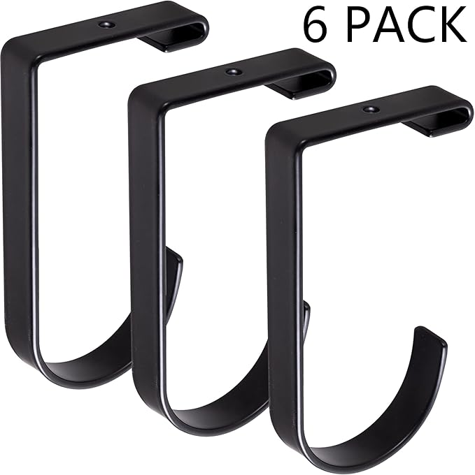 6-Pack Storage Hook for Garage Ceiling Rack & Wall Shelves, Alloy Steel, 70lbs Capacity, Black