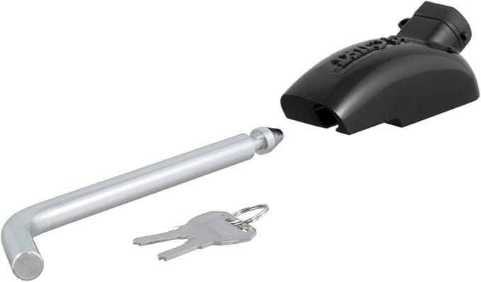 CURT 23256 5th Wheel Base Rail Lock, 1/2-Inch Pin Diameter, Fits All Industry-Standard Rails,Black & Chrome