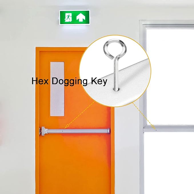 5/32” Standard Hex Dogging Key with Full Loop, Key-Ring Style Dogging Key Set 5/32 Allen Wrench Key for Push Bar Door Panic Bars, Security Door, Hex Socket,10 Pack(Middle, silver)