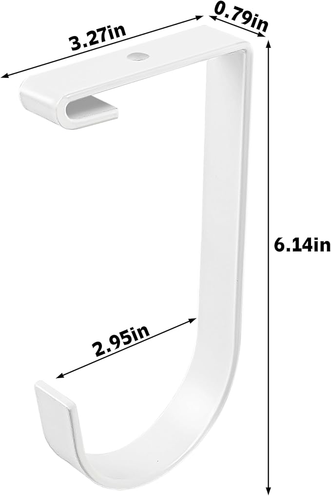 8-Pack Heavy Duty Add-On Storage Flat Hook Accessory for Garage Ceiling Storage Rack and Wall Shelving, Alloy Steel, White-Suitable for FLEXINOUMTS Ceiling Storage Racks and Wall Shelves