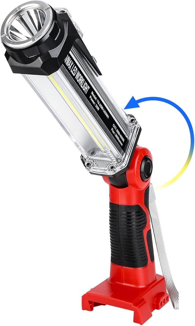 Flashlight Work Light for Milwaukee M18 18V Battery, 35W Floodlight 2000LM Work Lights Spotlight Downlights, Portable Flashlight for Home & Garage Repair, Camping (NO Battery Included)