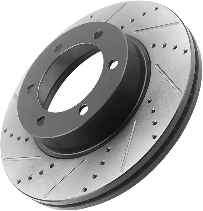 4WD Front Brake Rotors and Pads Kit for 2004 2005 2006 2007 2008 Ford F-150, 2006 2007 2008 Lincoln Mark LT Drilled & Slotted Brake Rotors and Ceramic Brake Pads Kit