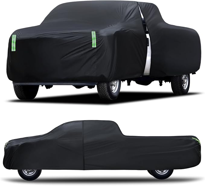 Truck Car Cover Waterproof All Weather Full Outdoor Pickup Cover Rain UV Protection, Size T5 Universal Fit for Chevy Silverado Dodge Ram 1500 Ford F-250 F-350.(Fit Truck Length 251 to 266 inch)