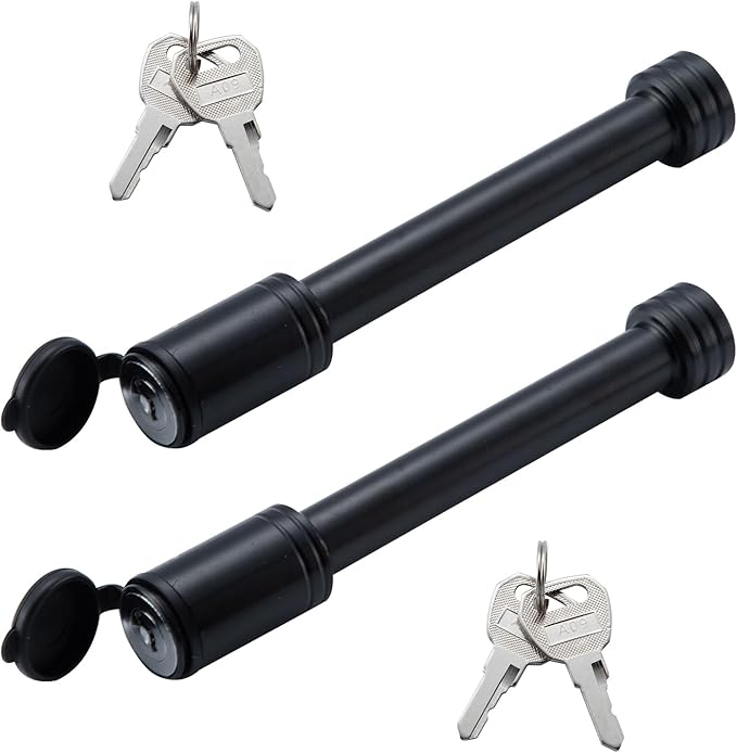 Hitch Receiver Pin Lock, Trailer Hitch Receiver Lock with 5/8" Pin, for Class III IV 2" and 2-1/2" Receiver on Trailer, Truck, Car, Boat, 2 Pack