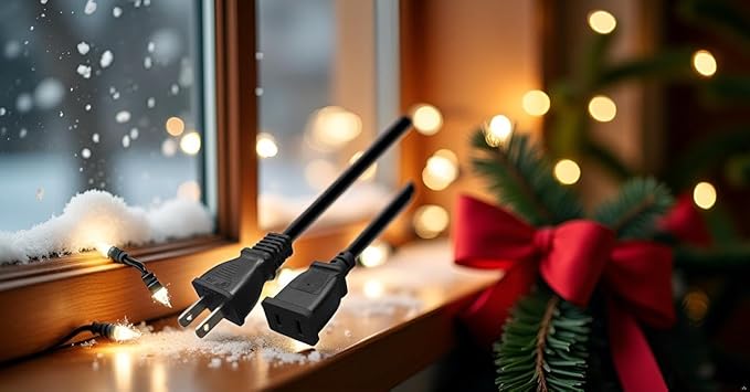 Toptekits (16.4ft/5m) USA Outlet Saver Power Extension Cord Cable 125V 10A 2-Prong 2 Outlets for NEMA 5-15P to NEMA 5-15R,Nice Extension (16.4ft/5m)