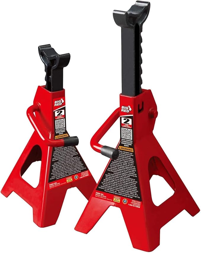 BIG RED Torin Hydraulic Trolley Floor Jack Combo with 2 Jack Stands, 2 Ton Capacity (T82001)