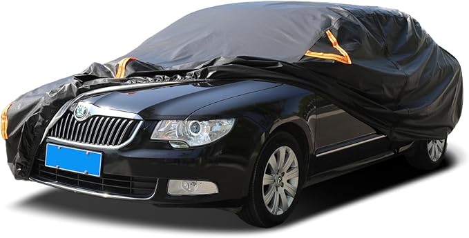 Car Cover Waterproof All Weather,Car Covers for Automobiles with Driver Door Zipper,Outdoor Car Cover Rain,Snow and UV Protection with Waterproof Adhesive Strip, Fit Sedan-Length 187" to192