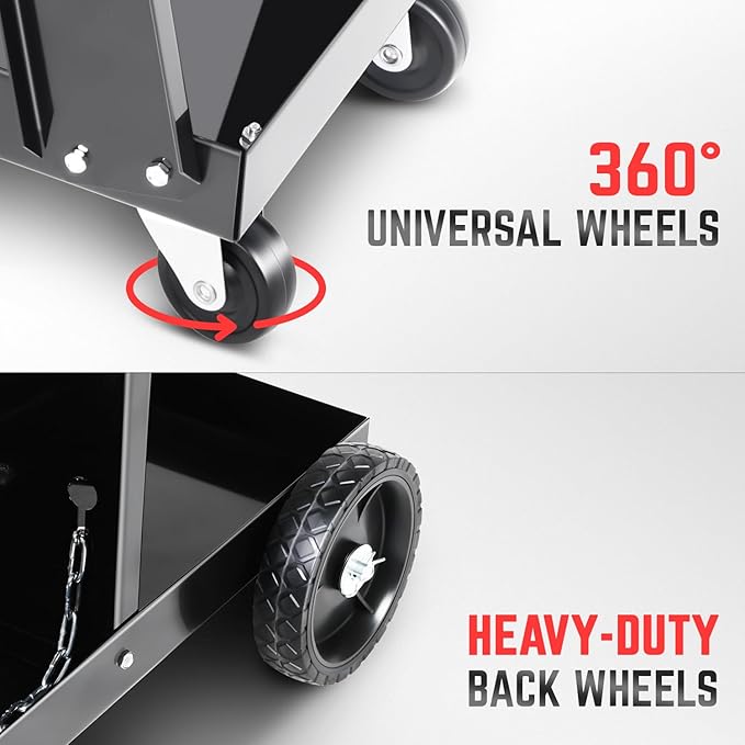 DNA Motoring Welding Cart for TIG MIG Welder and Plasma Cutter, Heavy Duty 3 Tiers Rolling Welding Cart, Rolling Welding Trolley w/360° Swivel Wheels, Tank Storage Safety Chains, TOOLS-00464