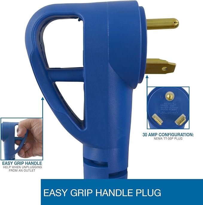 Conntek 14361, 30 Amp RV Extension Cord, Blue (25-Feet)