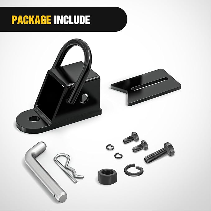 Nilight 2 Inch Rear Trailer Hitch Receiver Kit for ATV UTV Rear Bumper Tow Hook Black Hitch Cover Kit