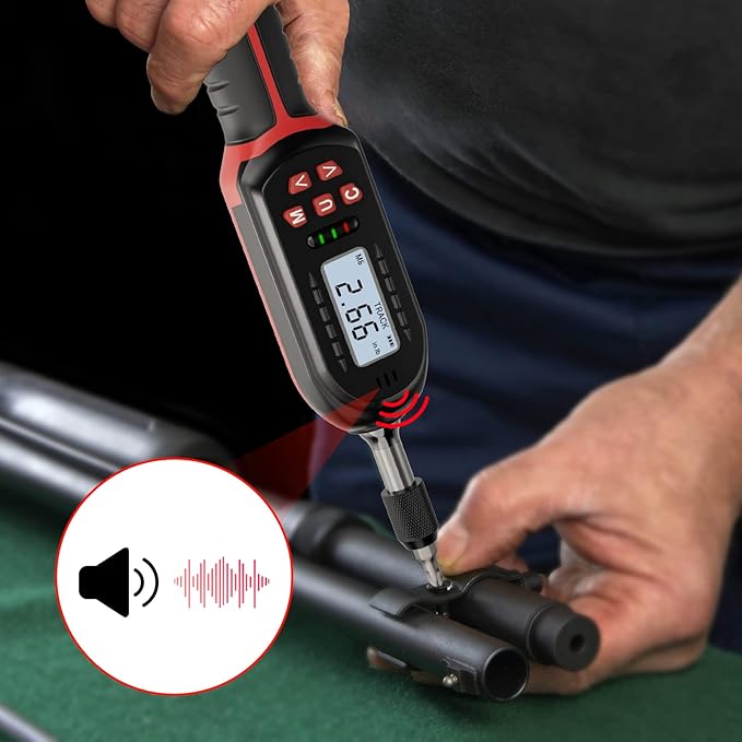 VANPO Torque Screwdriver Digital 2.66-53.1 in-lbs/0.3-6 Nm, Adjustable Screwdriver Torque Wrench Set with Buzzer/LED Indicator Notification for Bike Repairing, Tools, Maintenance and Mounting