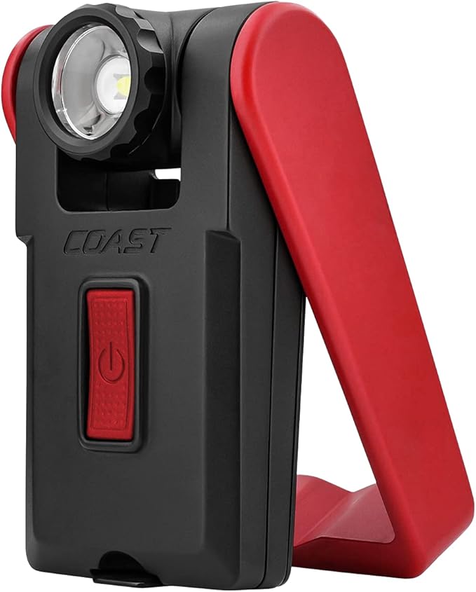 Coast PM200 500 Lumen ALKALINE-DUAL POWER LED Work Light with PURE BEAM TWIST FOCUS and 360-Degree Rotating Magnetic Handle