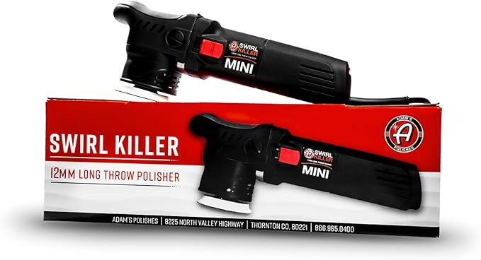 Adam's Polishes Swirl Killer 12mm Polisher - Orbital Polishing Paint Correcting Buffer Tool - Car Scratch Remover - Use Post Car Wash Clay Bar & Pre Wax or Ceramic Coating