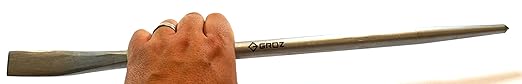 Groz 18-inch Aligning Pry Bar | Heavy Duty | Round Section | Zinc Plated | #33170
