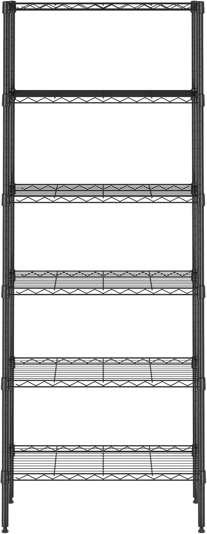 Furinno Wayar Metal Storage Shelf Rack, 6-Tier, 23 x 13 x 59, Black