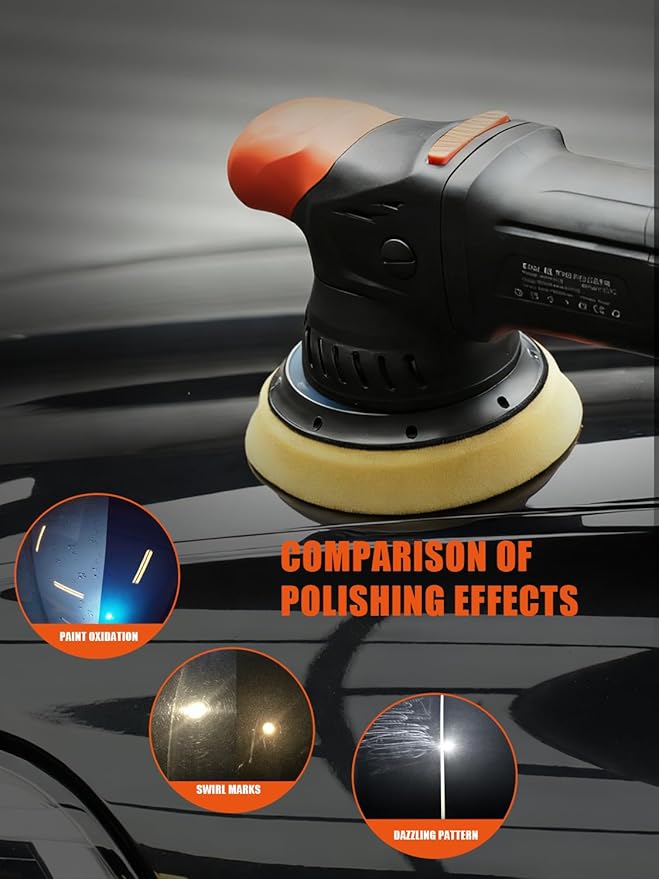 SPTA 5 Inch 125mm Body Repair Polishing Pad Set - 6 Pcs Buffing Pads with Sponge, Wool and Micro-Fiber for Car Detailing