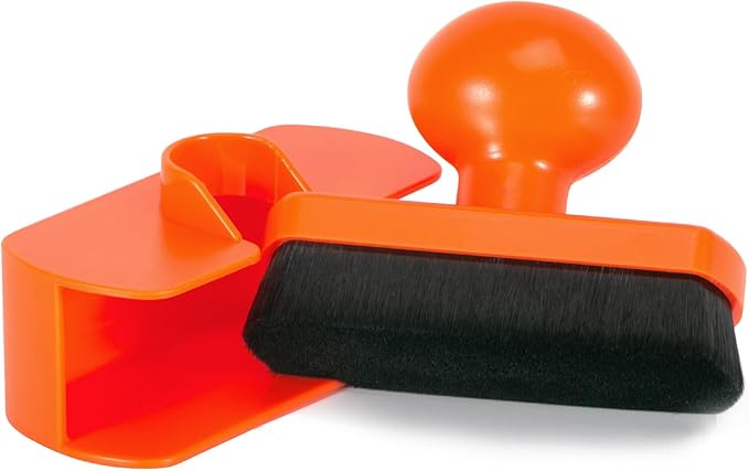 UNIMEIX Tire Shine Applicator Brush Large Vegan Tire Shine Brush with Storage Stand for Vehicles Tire Shine Polish Wax and Car Wash (Orange)