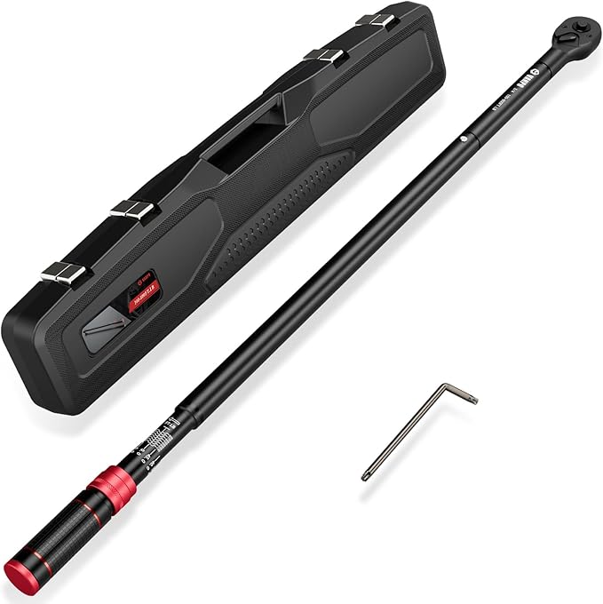 VANPO 3/4-inch Drive Click Torque Wrench, 100-800Ft-Lb/135.5-1084Nm, 48.03'' Length, Dual-Direction, 48-Tooth, Torque Wrench Set with a Hex Key for Car, Truck, Tractor