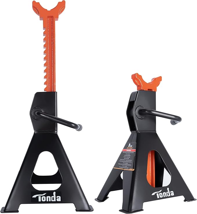 TONDA Floor Jack 2 Ton,Blue and Jack Stands 3 Ton